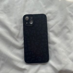 Black cheetah print iPhone 13 case